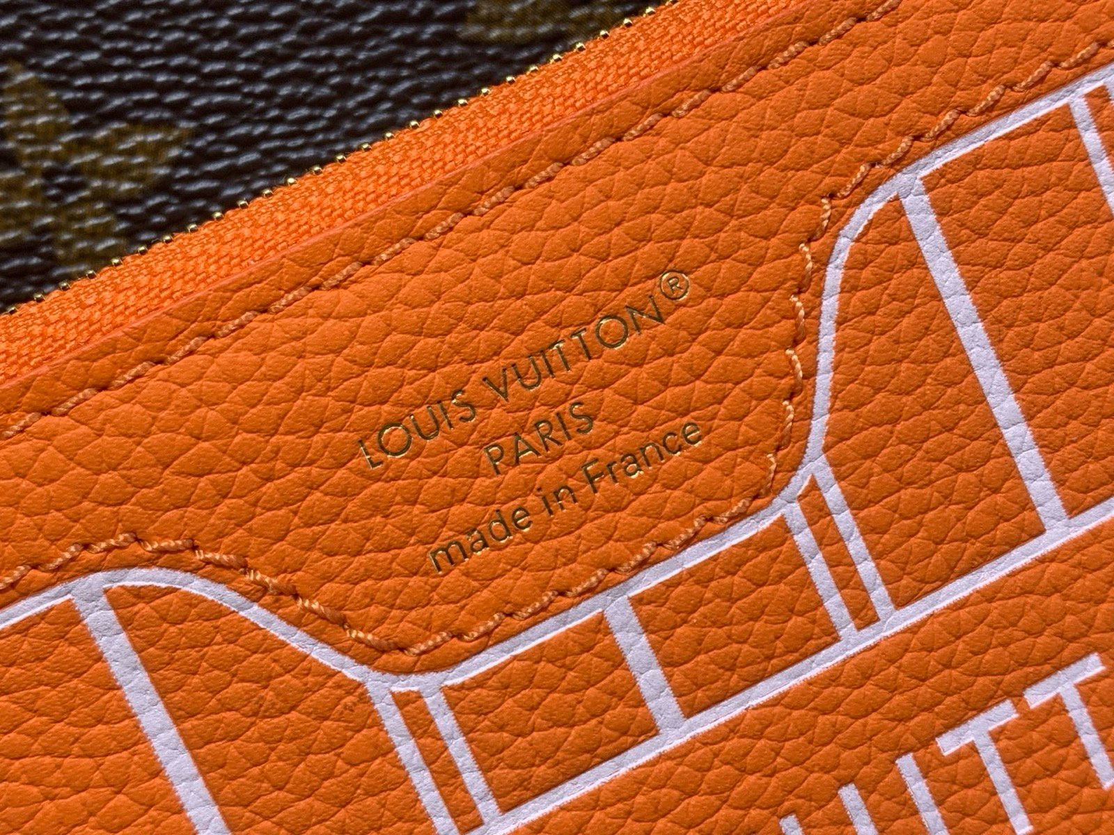 Brown Orange Reversible Mini Tote Bag detail view with reversible patterned canvas and grained texture