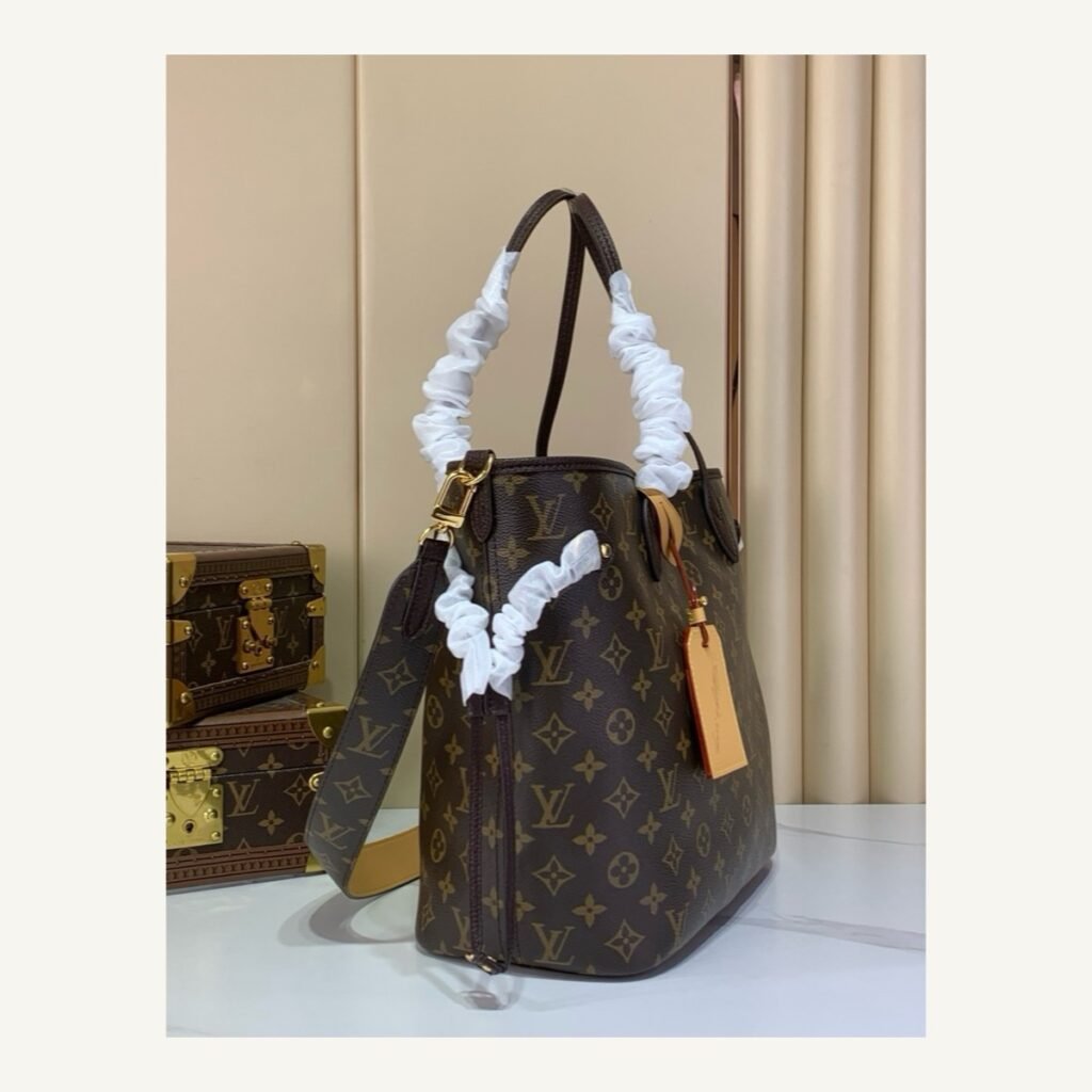 Brown Reversible Medium Tote Bag angle view with reversible styling and embossed texture on neutral thumbnail background