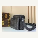 Pixel Pattern Trio Messenger Bag angle view with modular pouch layout and adjustable strap on neutral thumbnail background